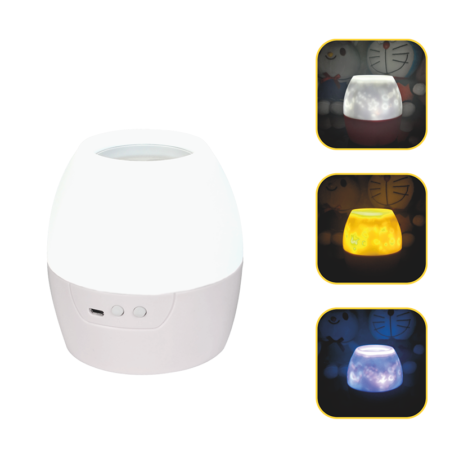 2 IN 1 8W LED NIGHT LIGHT & PROJECTOR WITH 4 PATTERNS AND 1M USB CABLE OR 3XAA