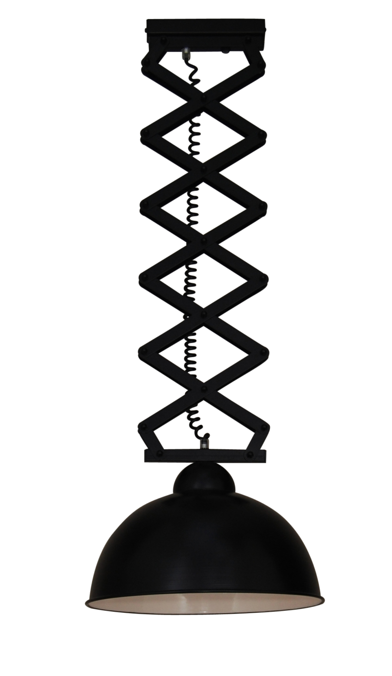 Μαύρη επεκτεινόμενη αναρτηση  αλουμινιου με μαυρο καπέλο