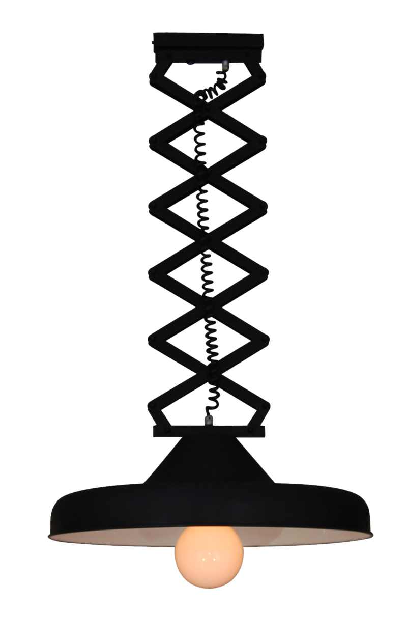 Μαύρη επεκτεινόμενη ανάρτηση  αλουμινίου με μαύρο καπέλο