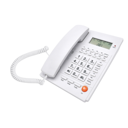 Ενσύρματο τηλέφωνο τηλέφωνο με αναγνώριση κλήσης Λευκό ΤΜ-PA117